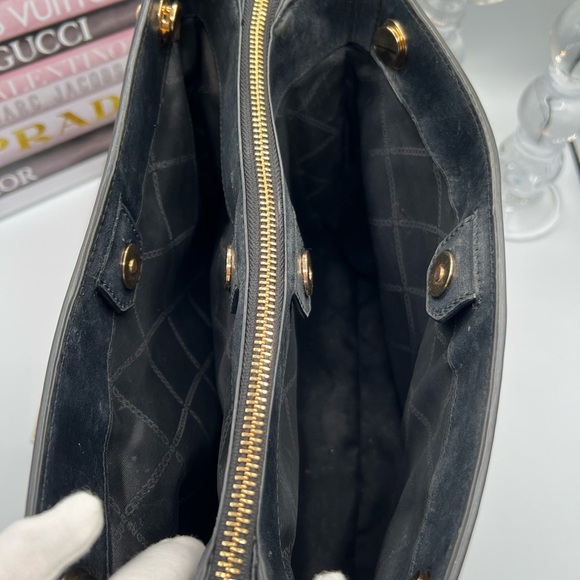 Michael Kors Black Chevron Shoulder Bag with Gold Accents - Picture 15 of 15